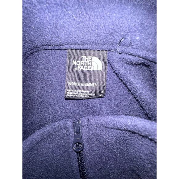 the north face Large women Pullover 1/4 ZIP Neck fleece jacket Navy Blue X11 - Picture 4 of 7